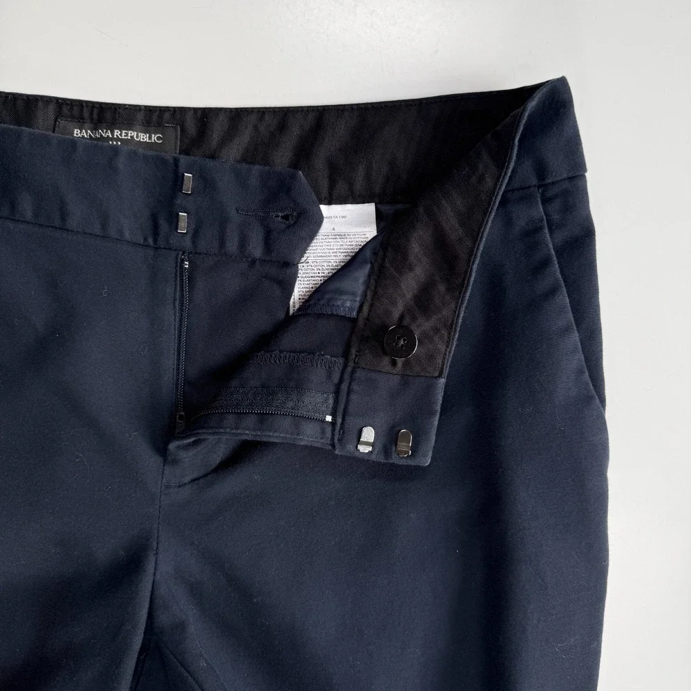 BANANA REPUBLIC Hampton Fit Straight Crop Pant‎ Womens 4 (29x25) Blue Stretch